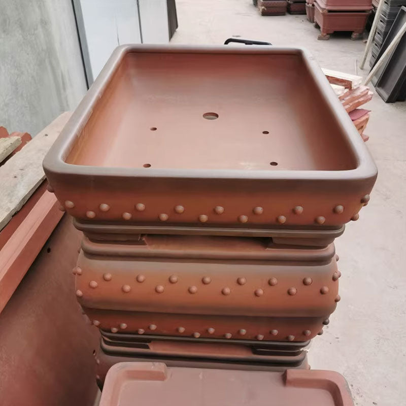 29.1 inch (74cm) Extra Large Rectangular Bonsai Pot with Studded Detailing Top View