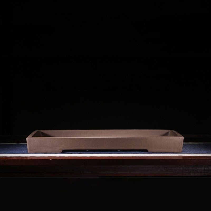 29.5" (75cm) Long XL Rectangular Shallow Landscape Bonsai Pot Brown Color