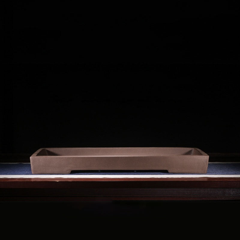 29.5" (75cm) Long XL Rectangular Shallow Landscape Bonsai Pot Brown Color
