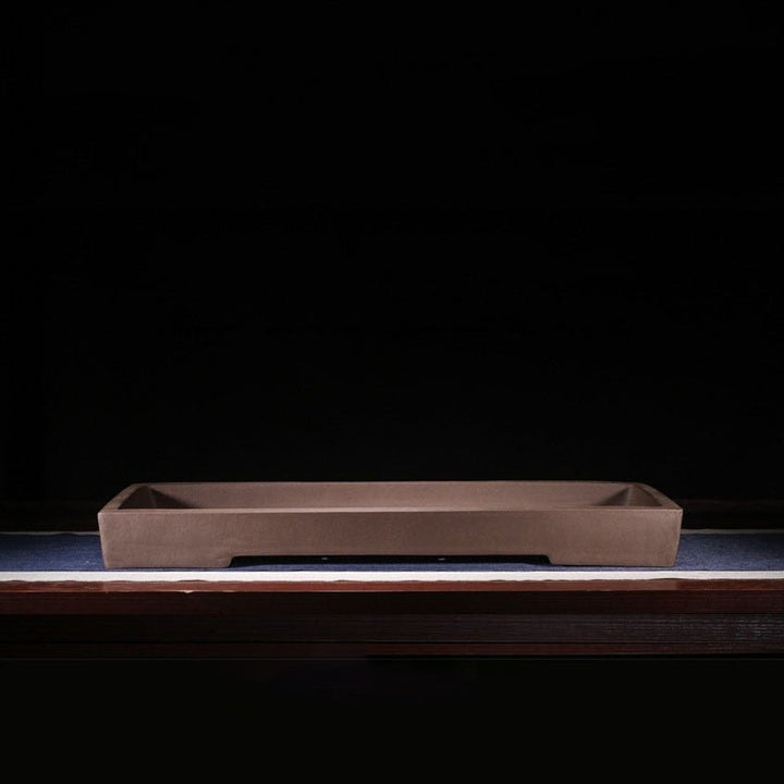 29.5" (75cm) Long XL Rectangular Shallow Landscape Bonsai Pot Brown Color