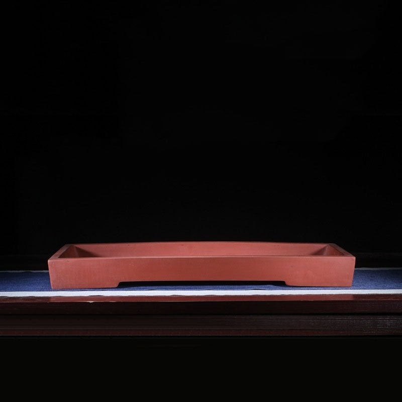 29.5" (75cm) Long XL Rectangular Shallow Landscape Bonsai Pot Reddish Brown Color