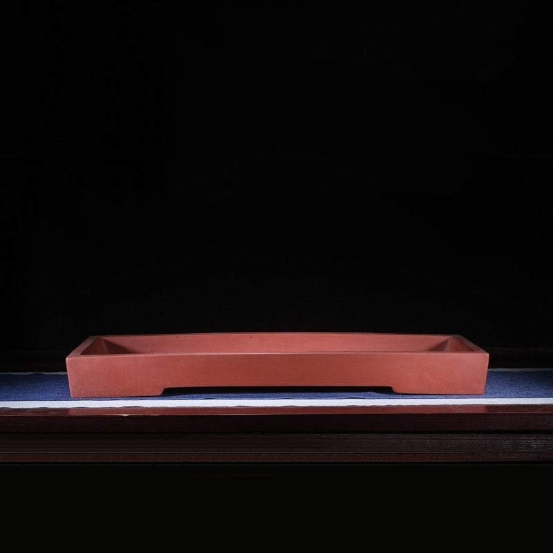 29.5" (75cm) Long XL Rectangular Shallow Landscape Bonsai Pot Reddish Brown Color