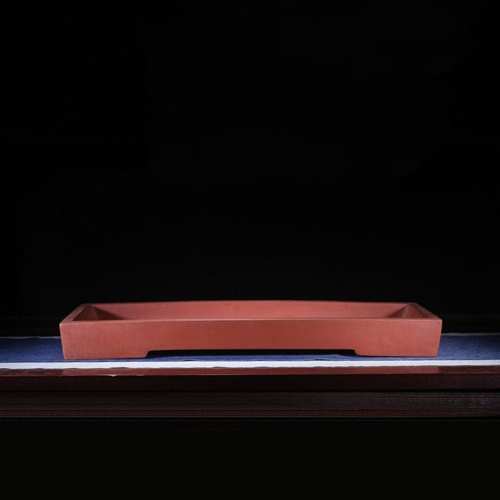 29.5" (75cm) Long XL Rectangular Shallow Landscape Bonsai Pot Reddish Brown Color