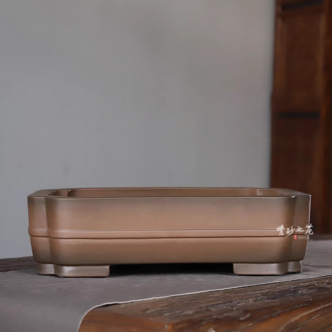 Pot à bonsaï premium rectangulaire grand format 14,6" (37,2 cm) à coins enfoncés bicolore