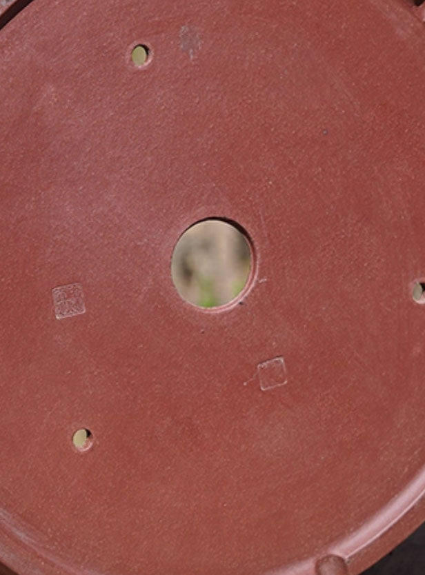 16.7" (42.5cm) Grote Ronde Verhoogde Gestikte Premium Drum Bonsai Pot