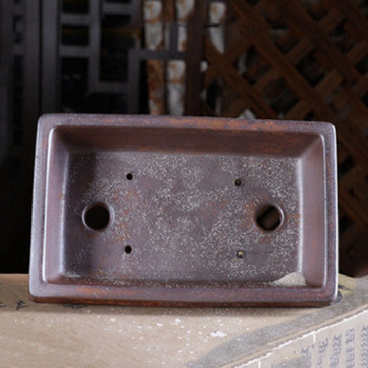 Pot à bonsaï rectangulaire de 9,2" (23,5 cm) pour bois de chauffage avec coins lisses