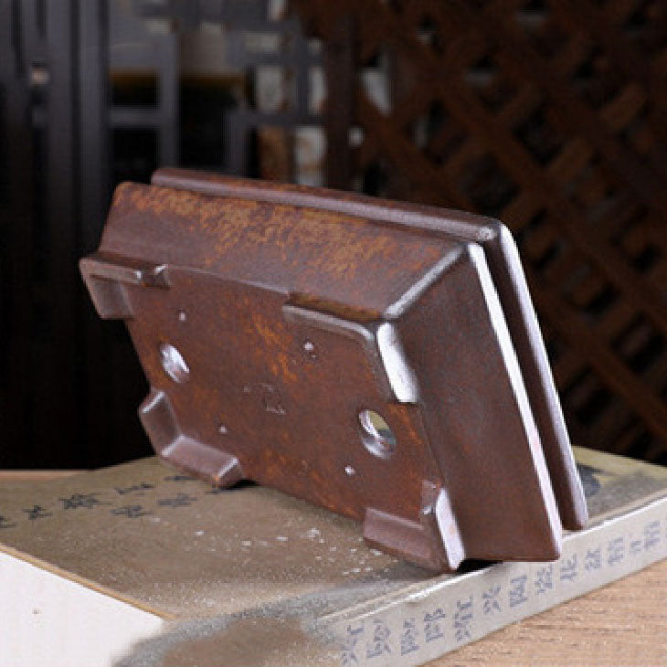 Pot à bonsaï rectangulaire de 9,2" (23,5 cm) pour bois de chauffage avec coins lisses