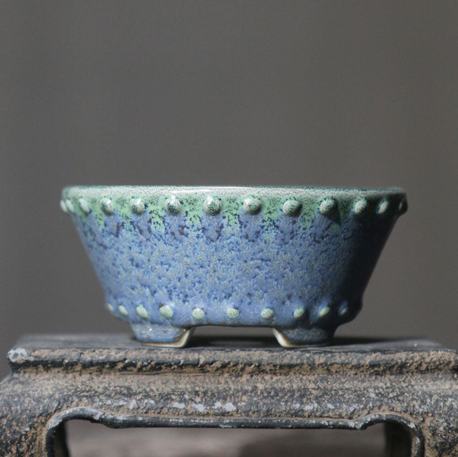 3.7" (9.5cm) Small Round Colorful Glazed Decorative Bonsai Pots