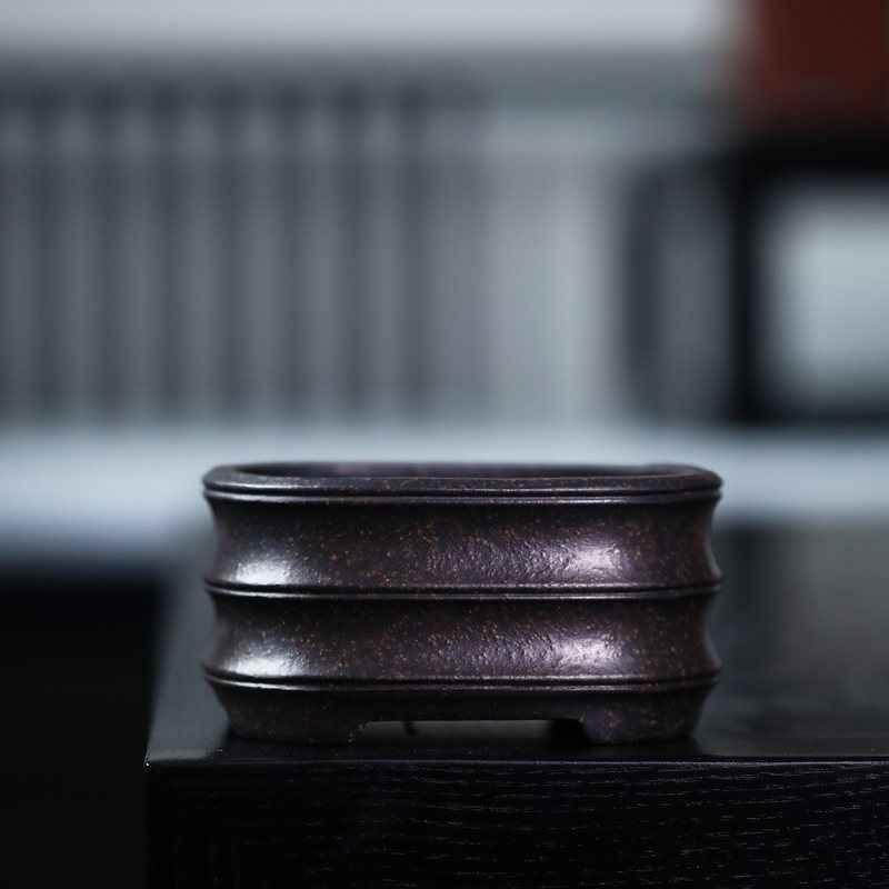 3.9" (10cm) Small Square Bamboo Joint Style Bonsai Pots