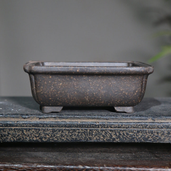 3.9 inch (10cm) Extra Small Rectangular Indented Corner Unglazed Bonsai Pots