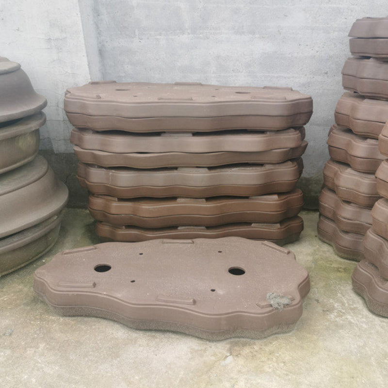 31.8 inch (81cm) Extra-Large Abstract Cloud-Shape Shallow Unglazed Forest Bonsai Pot Bottom View