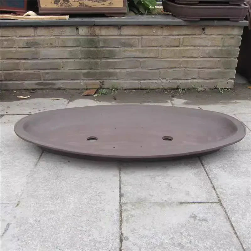 32.2 inch (82cm) Extra-Large Shallow Oval Bonsai Pot for Landscapes & Forests