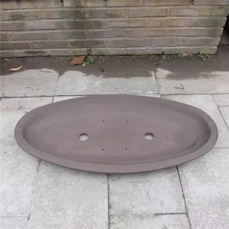 32.2 inch (82cm) Extra-Large Shallow Oval Bonsai Pot for Landscapes & Forests Inner View