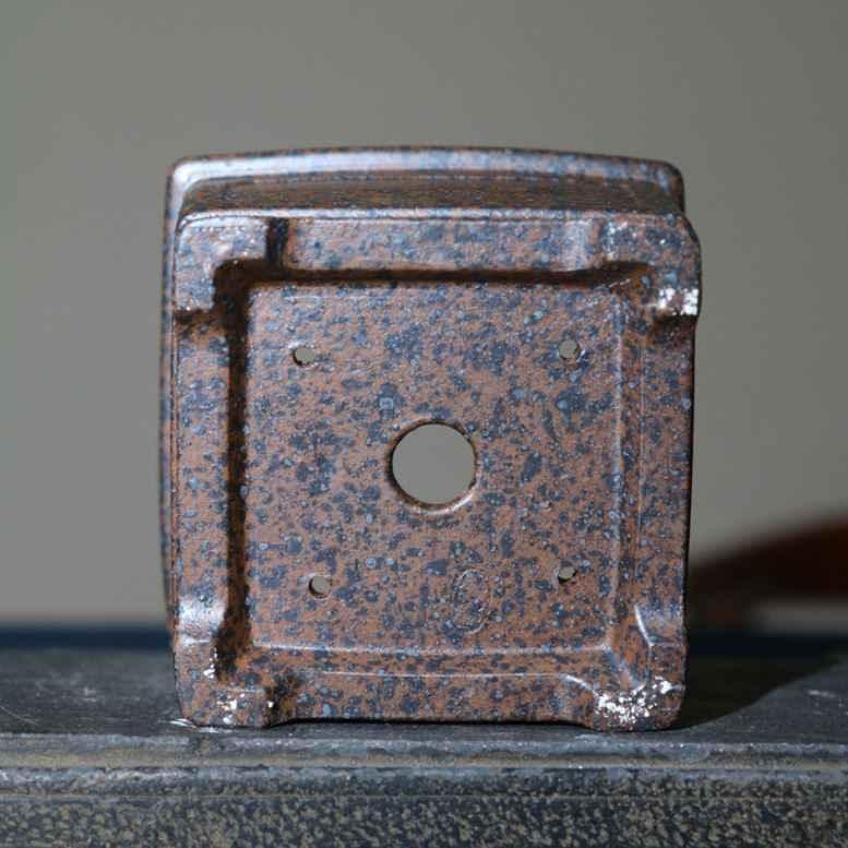 4.4" (11.2cm) Small Rustic Handmade Square Bonsai Pot