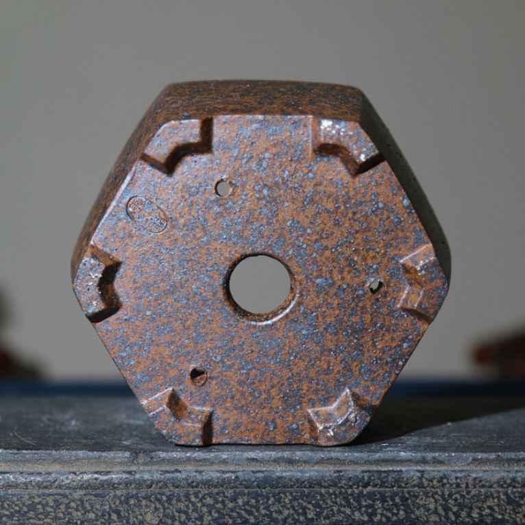 4.5" (11.5cm) Small Rustic Hexagonal Handmade Bonsai Pot