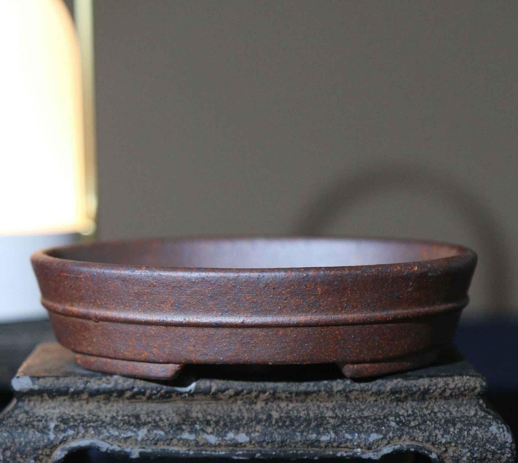 4.5" (11.5cm) Small Yixing Clay Rustic Oval Miniature Bonsai Pot