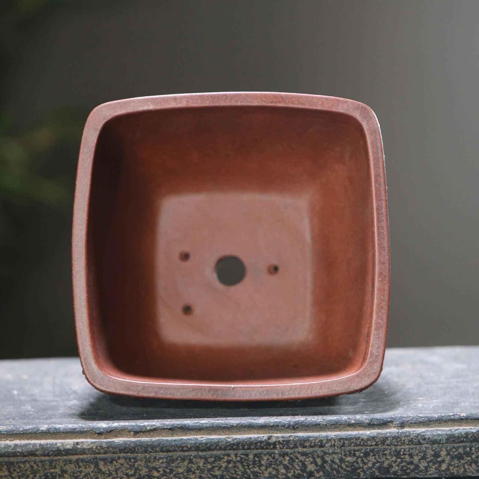 4.5" (11.5cm) Small Square Antique Style Bonsai Pot