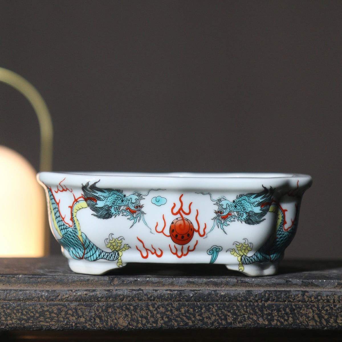 4.7" (12cm) Mini Painted Rectangular Bonsai Pots Variant 1