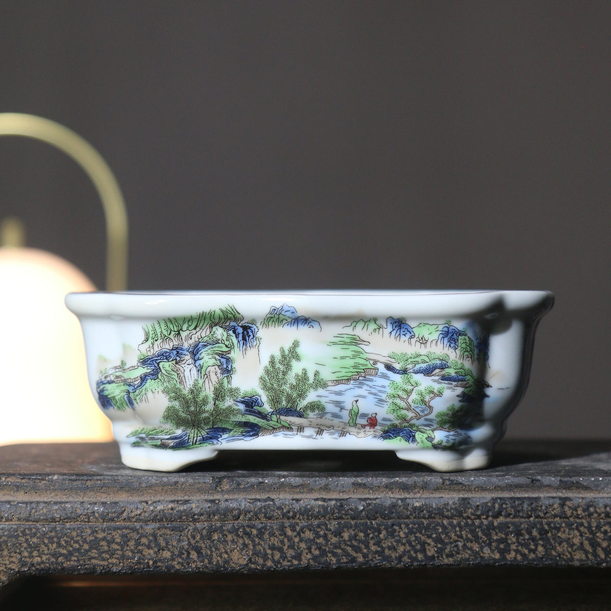 4.7" (12cm) Mini Painted Rectangular Bonsai Pots Variant 3