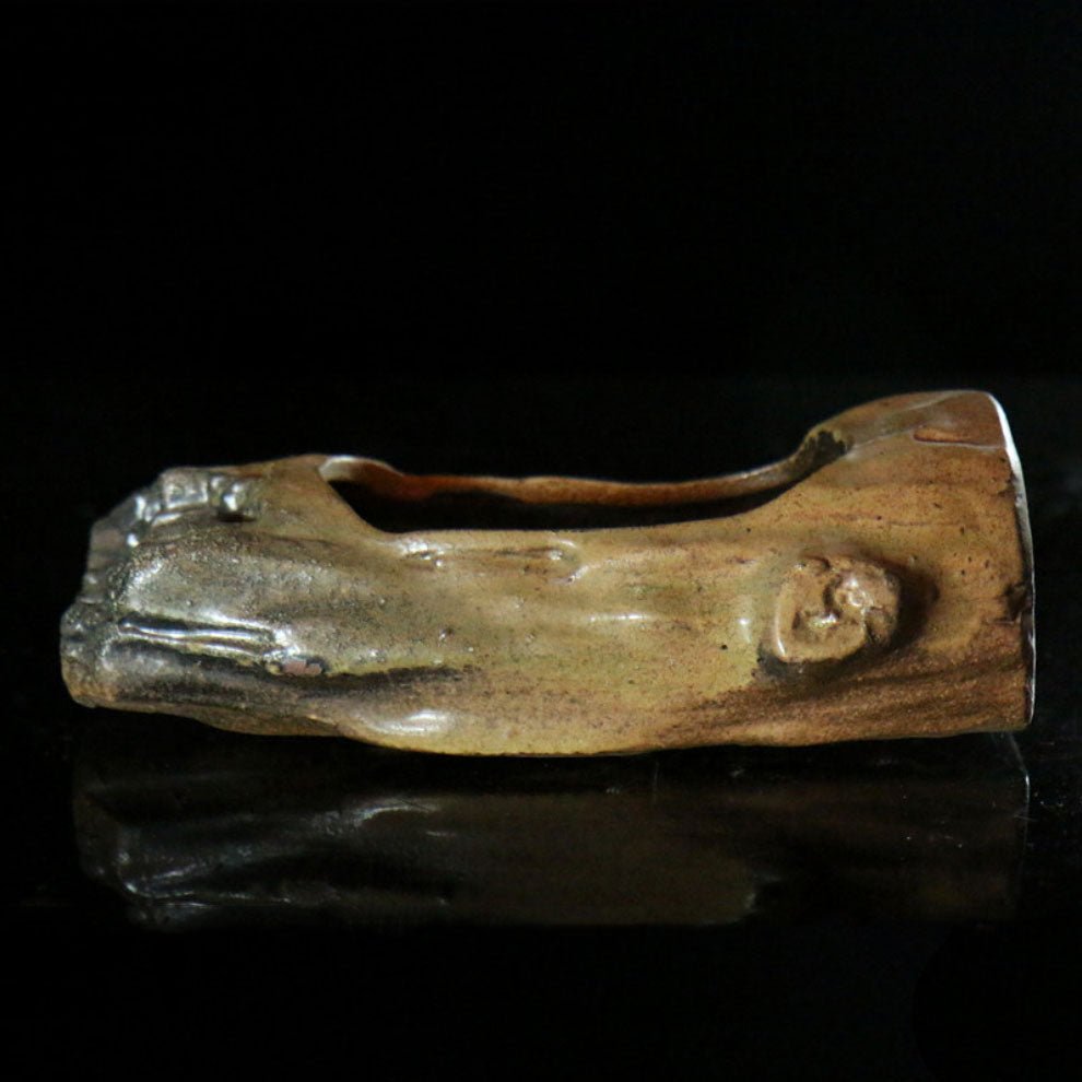 4.7" (12cm) Rustic Handmade Log-Style Bonsai Pot