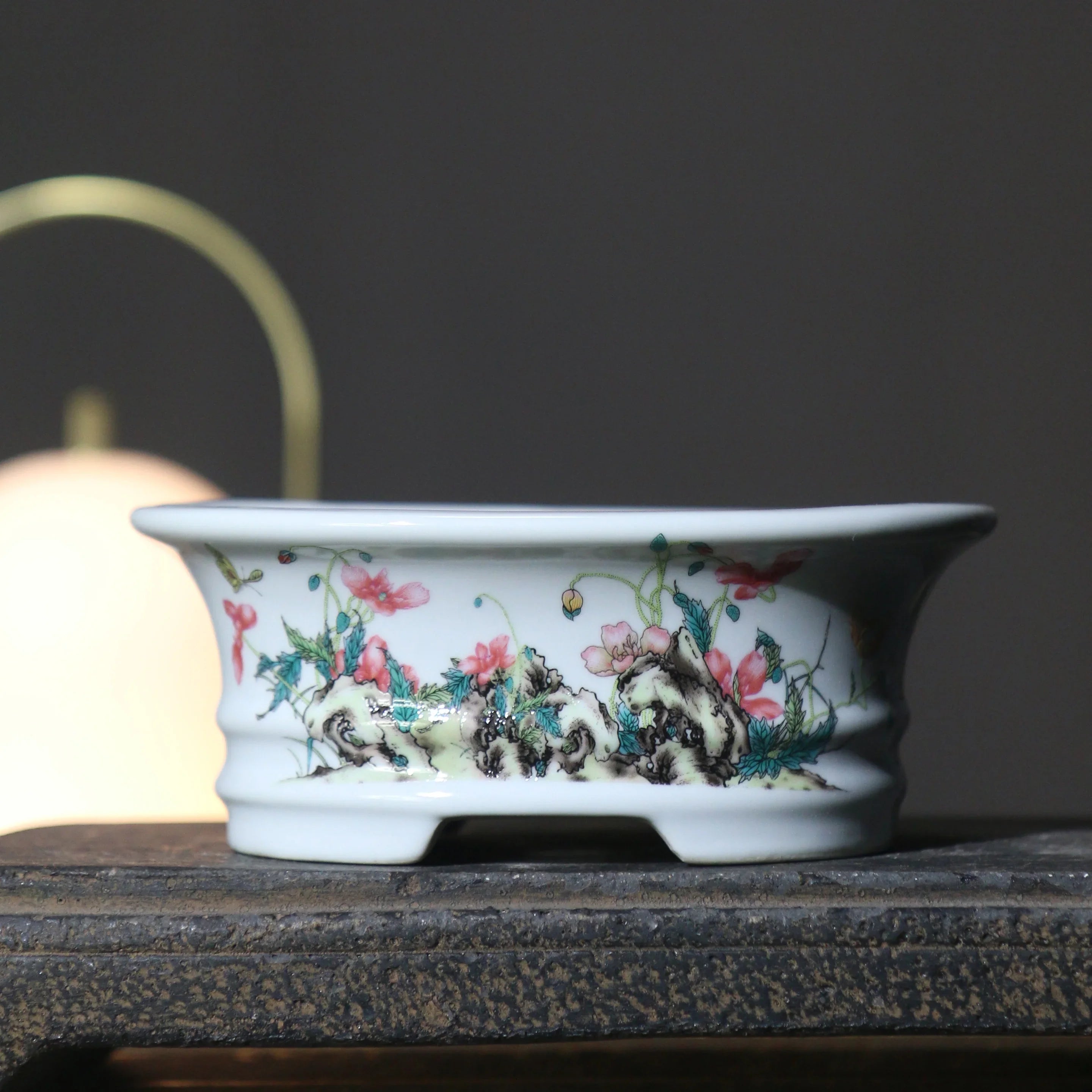 4.7" (12cm) Small Oval Painted Artistic Bonsai Pots Variant 8