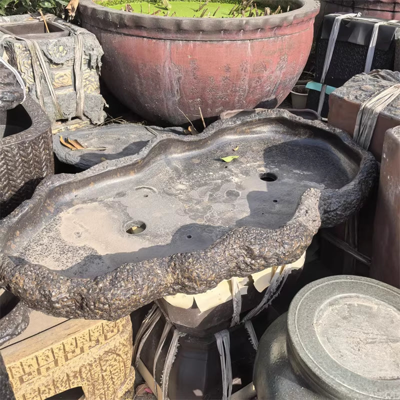 41.7 inch (106cm) Extra Large Slab-Style Shallow Forest Bonsai Pot Abstract Shaped