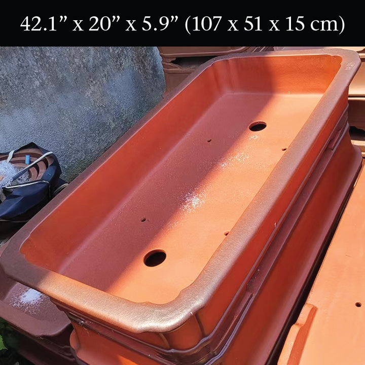 42.1 inch (107cm) Extra Large Rectangular Yixing Clay Bonsai Pot