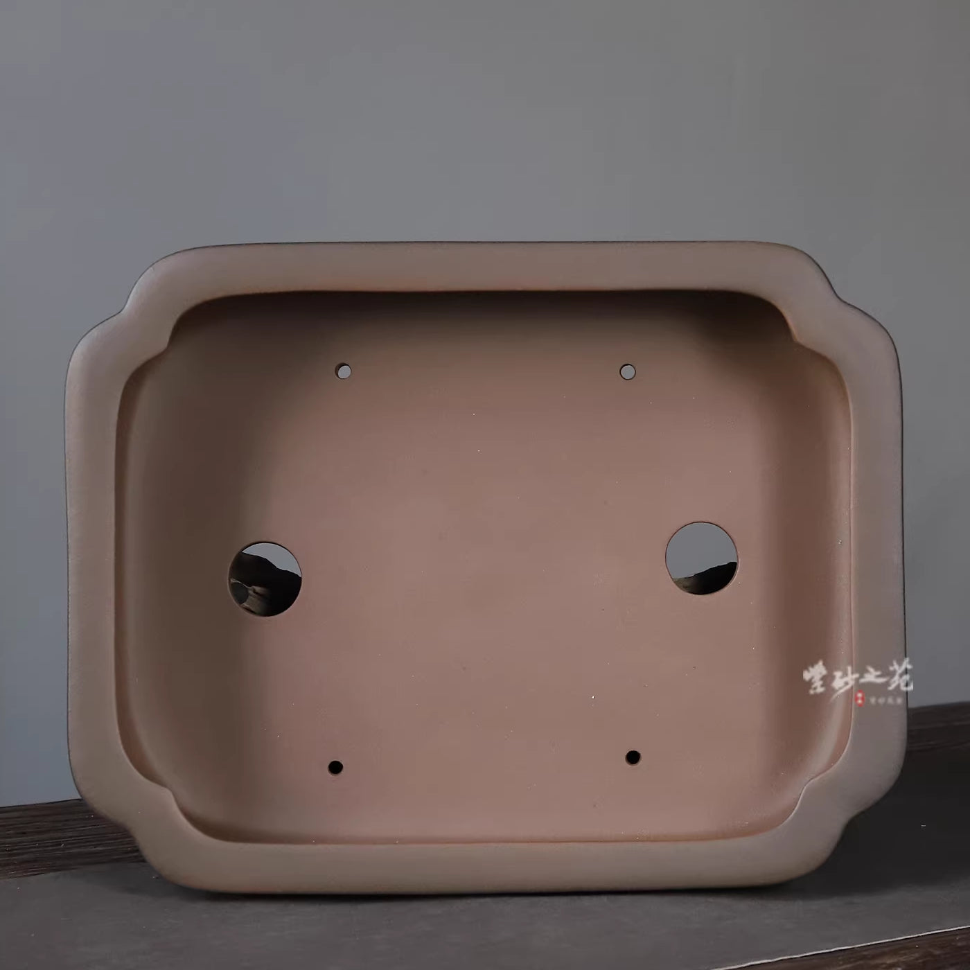 Pot à bonsaï premium rectangulaire grand format 14,6" (37,2 cm) à coins enfoncés bicolore