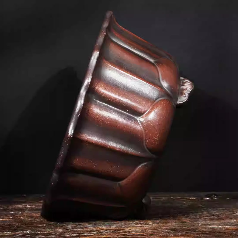 15,7" (40cm) Grote Ronde Lotusvormige Antieke Stijl Onglazuurde Bonsai Pot