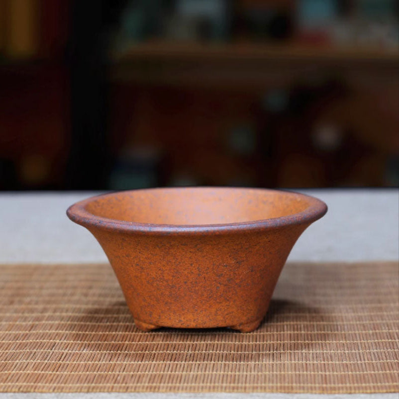 5.1" (13cm) Small Rustic Handmade Conical Bonsai Pot