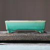 5.3 inch (13.6cm) Rectangular Glazed Mini Classic Bonsai Pots Green Color