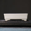 5.3 inch (13.6cm) Rectangular Glazed Mini Classic Bonsai Pots White Color