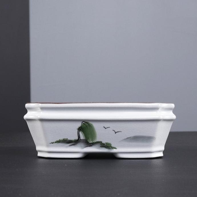 5.3" Rectangular Artistic Shallow Bonsai Pots - Potscape