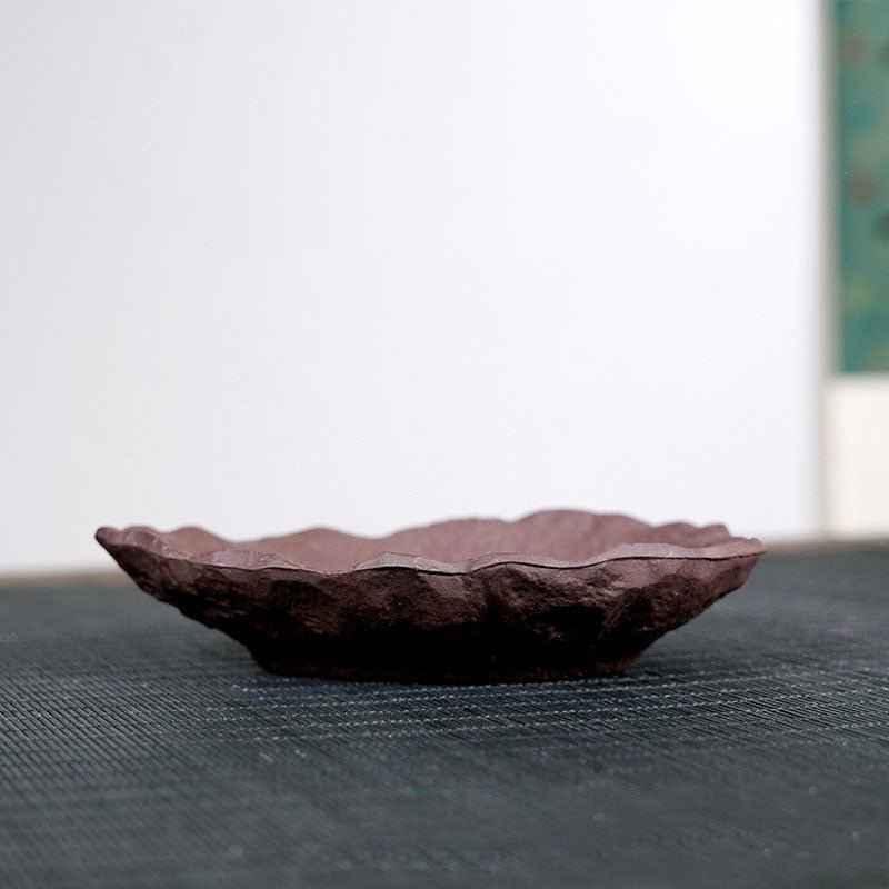 5.5" (14cm) Small Handmade Leaf-Inspired Shallow Bonsai Slab Pot