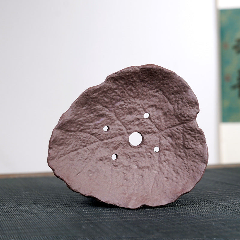 5.5" (14cm) Small Handmade Leaf-Inspired Shallow Bonsai Slab Pot Inner View