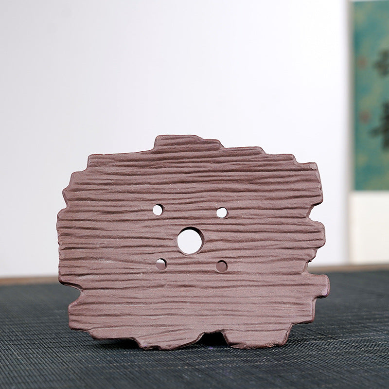 5.5" (14cm) Small Handmade Rustic Shallow Bonsai Slab Pot Inner View