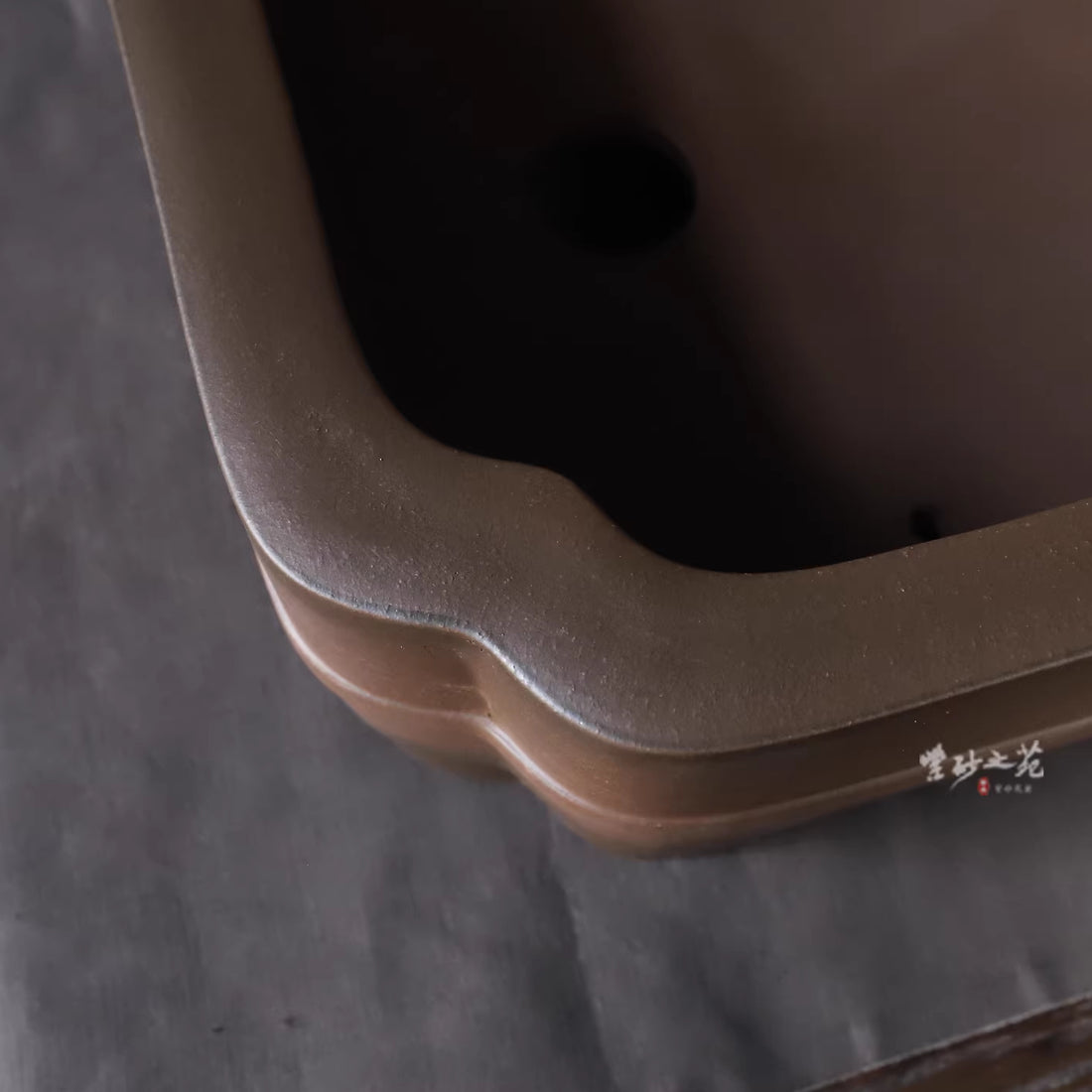 Pot à bonsaï premium rectangulaire grand format 14,6" (37,2 cm) à coins enfoncés bicolore