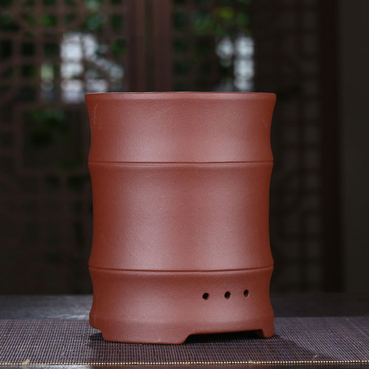 6.1 inch (15.5cm) Deep Round Bamboo-Joint Style Classic Cascade Bonsai Pots