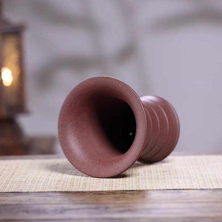 6.1 inch (15.5cm) Deep Round Flared Bamboo Joint Style Premium Cascade Bonsai Pot Inner View