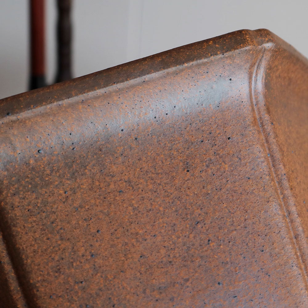 6.3 inch (16cm) Deep Hexagonal Speckled Finish Premium Semi Cascade Bonsai Pot Close Shot