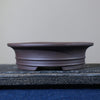 6.3 inch (16cm) Round Unglazed Shallow Bonsai Pots with Flared Rim and Raised Lines