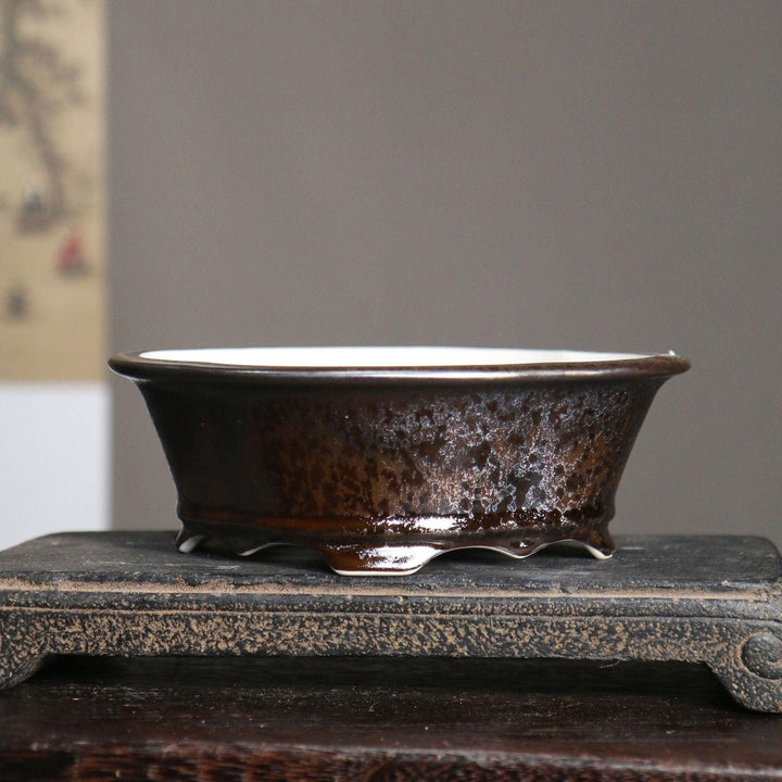 6.8" Oval Glazed Bonsai Pots - Potscape