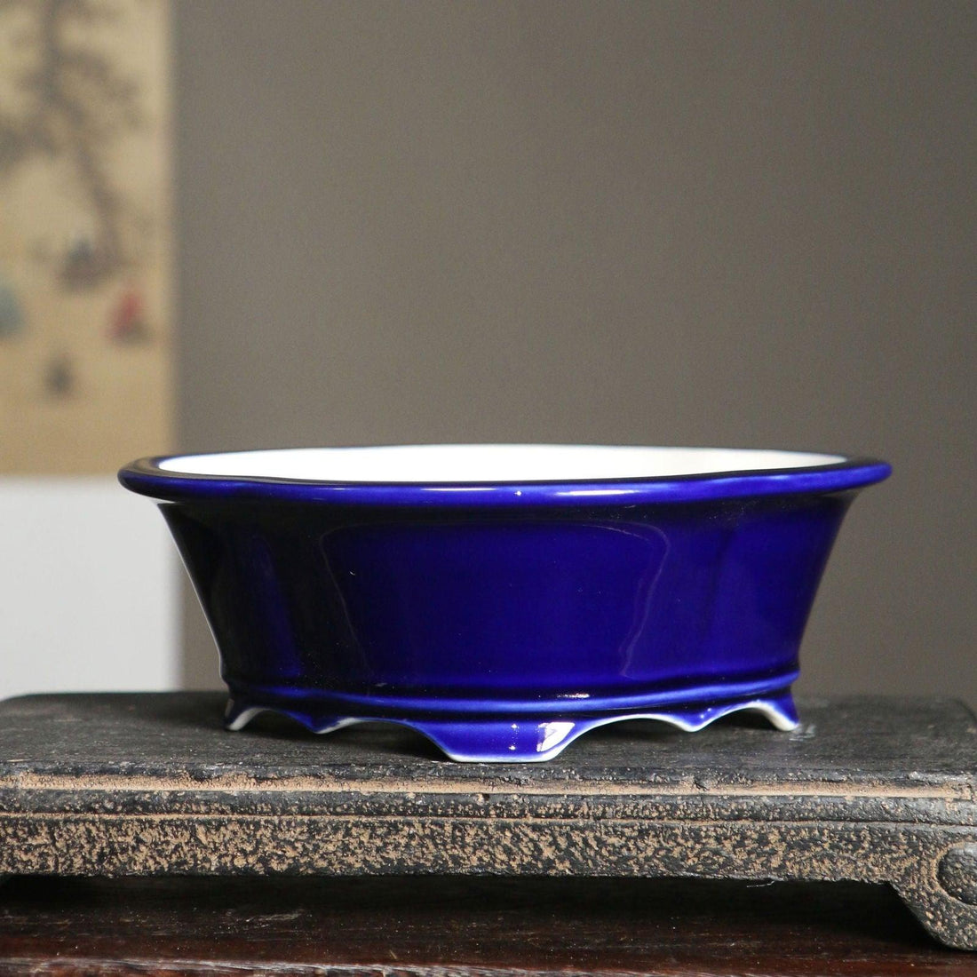 6.8" Oval Glazed Bonsai Pots - Potscape