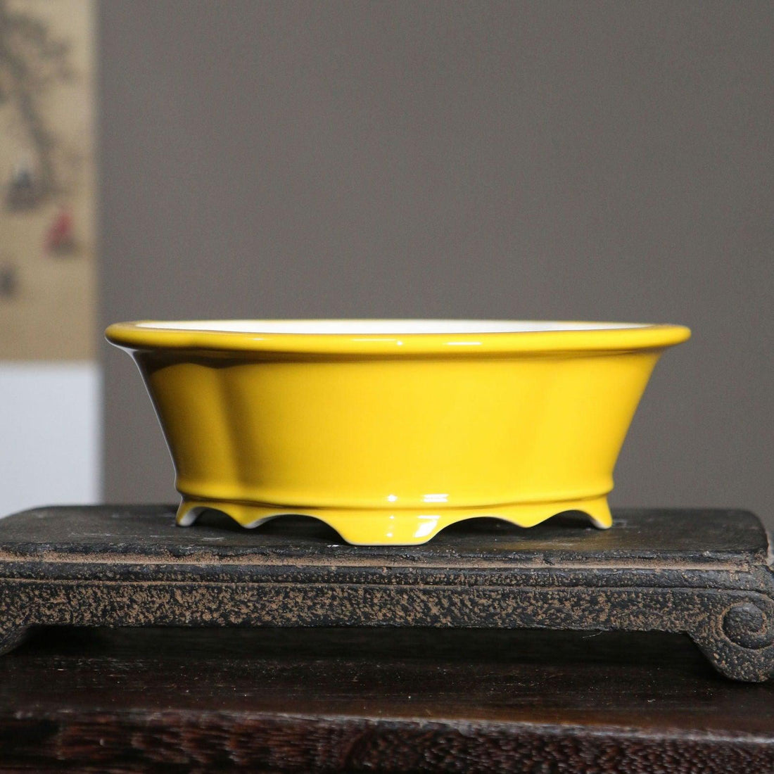 6.8" Oval Glazed Bonsai Pots - Potscape