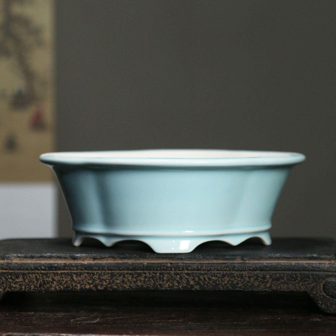 6.8" Oval Glazed Bonsai Pots - Potscape