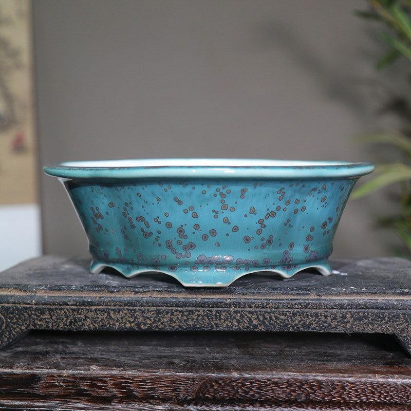 6.8" Oval Glazed Bonsai Pots - Potscape
