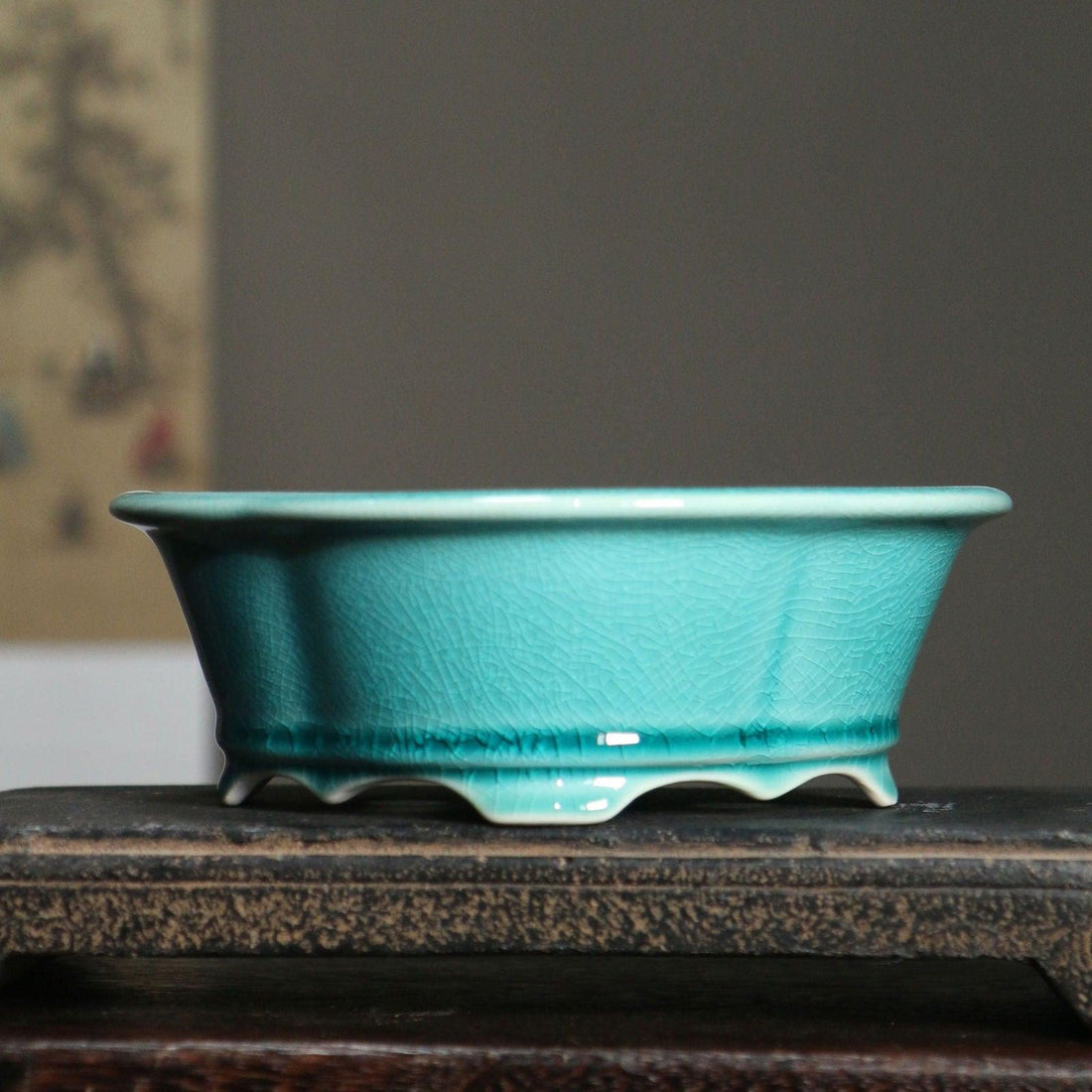 6.8" Oval Glazed Bonsai Pots - Potscape