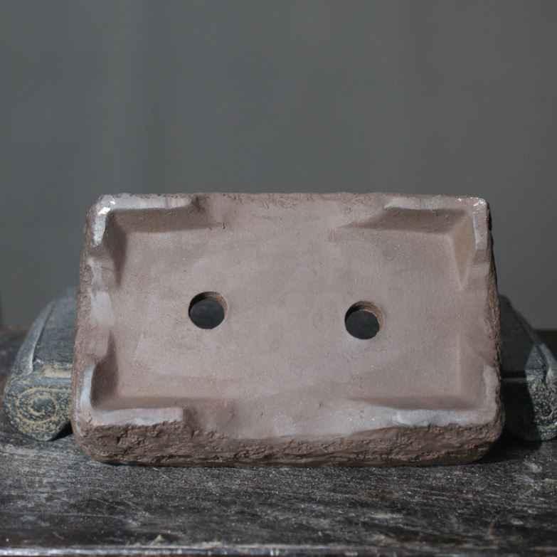 6.8" (17.5cm) Small Handcrafted Rustic Yixing Clay Bonsai Pot Rectangle
