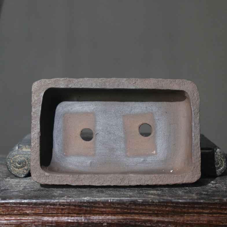 6.8" (17.5cm) Small Handcrafted Rustic Yixing Clay Bonsai Pot Rectangle