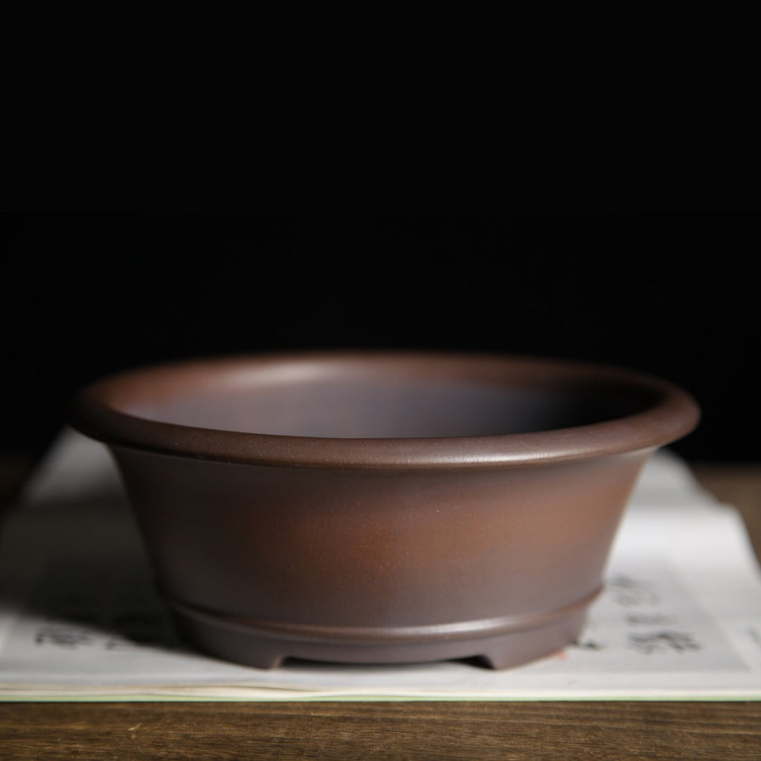 6.8 inch (17.3cm) Flared Round Gradient Finish Unglazed Deep Bonsai Pot